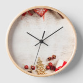 Rustikale Weihnachtswand aus Holz Uhr (Vorderseite)