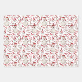 Rustikale Weihnachtswasserfarbmuster Geschenkpapier Set (Vorderseite 2)