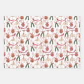 Rustikale Weihnachtswasserfarbmuster Geschenkpapier Set (Vorderseite)