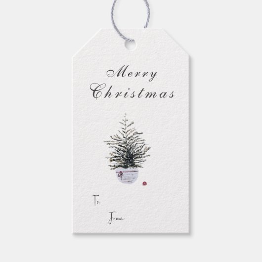 Rustikale Weihnachtsweihnachtsfeiertage Geschenkanhänger (Vorderseite)