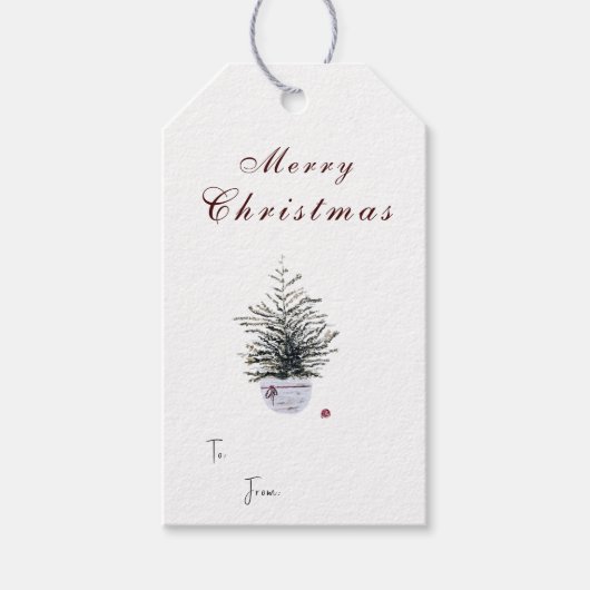 Rustikale Weihnachtsweihnachtsfeiertage Geschenkanhänger (Vorderseite)