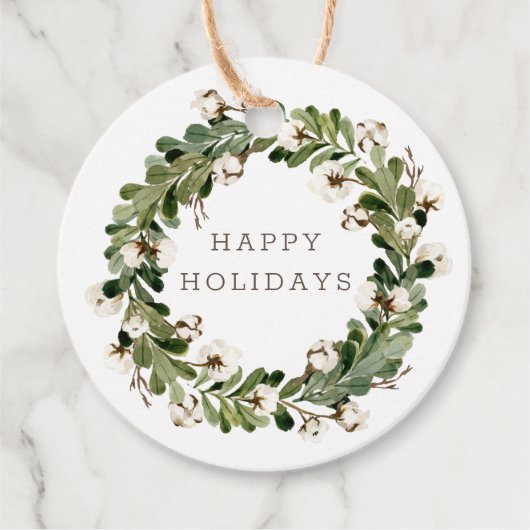 Rustikale Weihnachtsweihnachtsweihe Geschenkanhänger (Vorderseite)