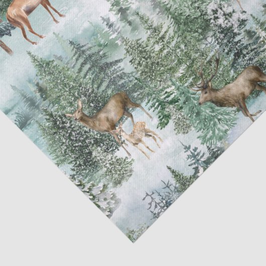 Rustikale Weihnachtswildjagd im Wald Dekoupage Seidenpapier (Detail)