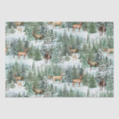 Rustikale Weihnachtswildjagd im Wald Dekoupage Seidenpapier (Vorderseite)