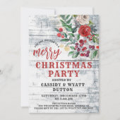 Rustikale Weihnachtszeit-Party Einladung (Vorderseite)