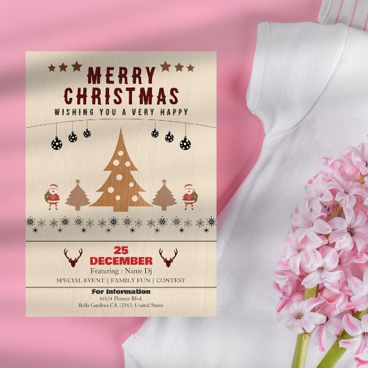 Rustikale Weihnachtszeit-Party Einladung