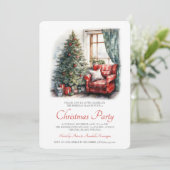 Rustikale Weihnachtszeit-Party Einladung (Stehend Vorderseite)