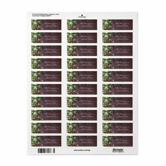 Rustikale Weihnachtszeit-Rücksendeadresse (Vorne)