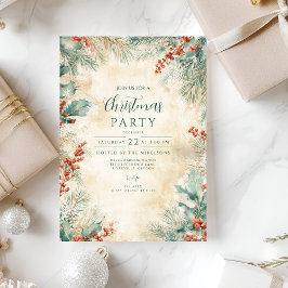 Rustikale Weihnachtszeit und Pinienfest Einladung