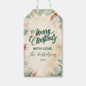 Rustikale Weihnachtszeit und Pinienfest Geschenkanhänger (Vorderseite)