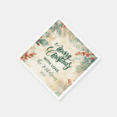 Rustikale Weihnachtszeit und Pinienfest Serviette (Ecke)