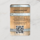 Rustikale Weinbar Weingut QR-Code Visitenkarte (Rückseite)