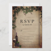 Rustikale Weinbauhochzeit RSVP Einladung (Vorderseite)