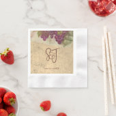 Rustikale Weinberg-Hochzeit Elegante Monogramm-Ini Serviette (Beispiel)