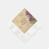 Rustikale Weinberg-Hochzeit Elegante Monogramm-Ini Serviette (Ecke)