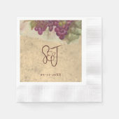 Rustikale Weinberg-Hochzeit Elegante Monogramm-Ini Serviette (Vorderseite)