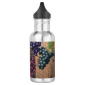 Rustikale Weinberge Holz & Trauben Edelstahlflasche (Links)