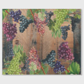 Rustikale Weinberge Holz & Trauben Geschenkpapier (Flach)