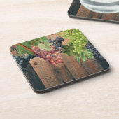 Rustikale Weinberge Holz & Trauben Getränkeuntersetzer (Linke Seite)