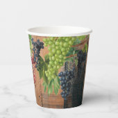 Rustikale Weinberge Holz & Trauben Pappbecher (Rückseite)
