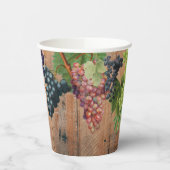 Rustikale Weinberge Holz & Trauben Pappbecher (Links)