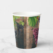 Rustikale Weinberge Holz & Trauben Pappbecher (Rechts)