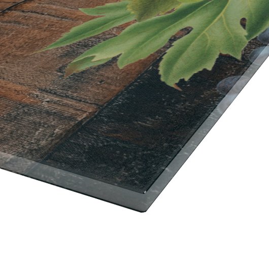 Rustikale Weinberge Holz & Trauben Schneidebrett (Ecke)