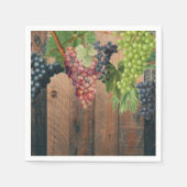 Rustikale Weinberge Holz & Trauben Serviette (Vorderseite)