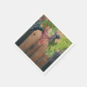 Rustikale Weinberge Holz & Trauben Serviette (Ecke)