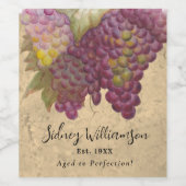 Rustikale Weinberge Meilenstein Geburtstag Vintag Weinetikett (Einzelnes Label)