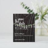 Rustikale Weinberge und Lichter Save the Date Einladung (Stehend Vorderseite)
