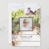Rustikale Weinberge Wasserfarbene Feier des Lebens Einladung (Vorderseite)