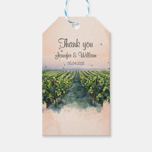 Rustikale Weinberge Zielort Italien Hochzeit Geschenkanhänger (Vorderseite)