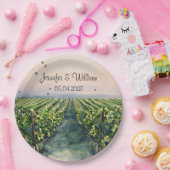 Rustikale Weinberge Zielort Italien Hochzeit Pappteller (Party)