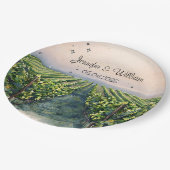 Rustikale Weinberge Zielort Italien Hochzeit Pappteller (Schrägansicht)