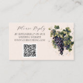 Rustikale Weinberge Zielort Trauben Hochzeit Begleitkarte (Vorderseite)