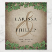 Rustikale Weinberghochzeit Weinetikett (Einzelnes Label)