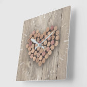 Rustikale Weinfassuhr Quadratische Wanduhr (Winkel)