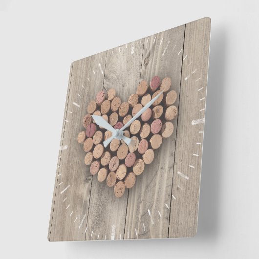 Rustikale Weinfassuhr Quadratische Wanduhr (Winkel)