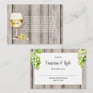 Rustikale Weinflaschen mit Brautparty Begleitkarte