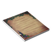 Rustikale Weingartenhochzeit l vom Schreibtisch Notizblock (angewinkelt)