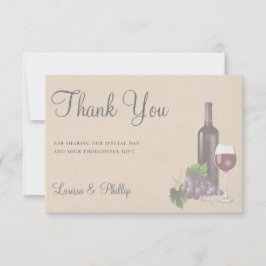 Rustikale Weingüterhochzeit Dankeskarte