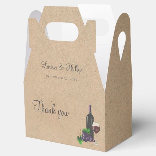 Rustikale Weingüterhochzeit Geschenkschachtel (Geöffnet)