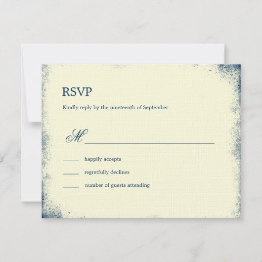 Rustikale Weinhofskarte RSVP Card - Marine (Vorderseite)