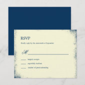 Rustikale Weinhofskarte RSVP Card - Marine Karte (Vorne/Hinten)