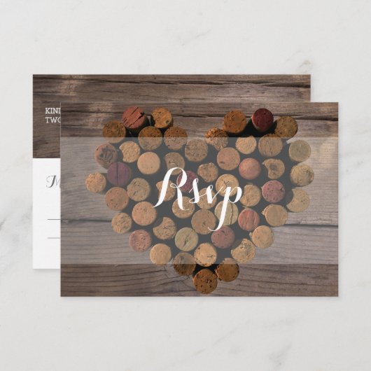 Rustikale Weinkarte RSVP (Vorne/Hinten)