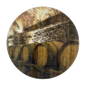 Rustikale Weinkeller-Fässer in Brown Schneidebrett (Vorderseite)