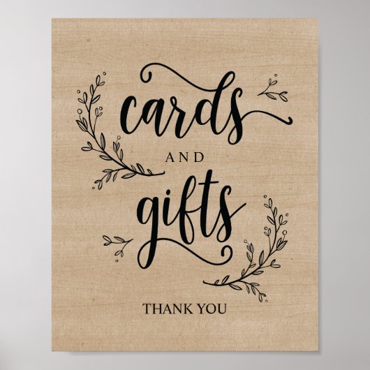 Rustikale Weinkeller Hochzeitskarten und Geschenke Poster (Vorne)