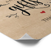 Rustikale Weinkeller Hochzeitskarten und Geschenke Poster (Ecke)