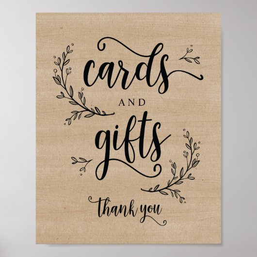 Rustikale Weinkeller Hochzeitskarten und Geschenke Poster (Vorne)